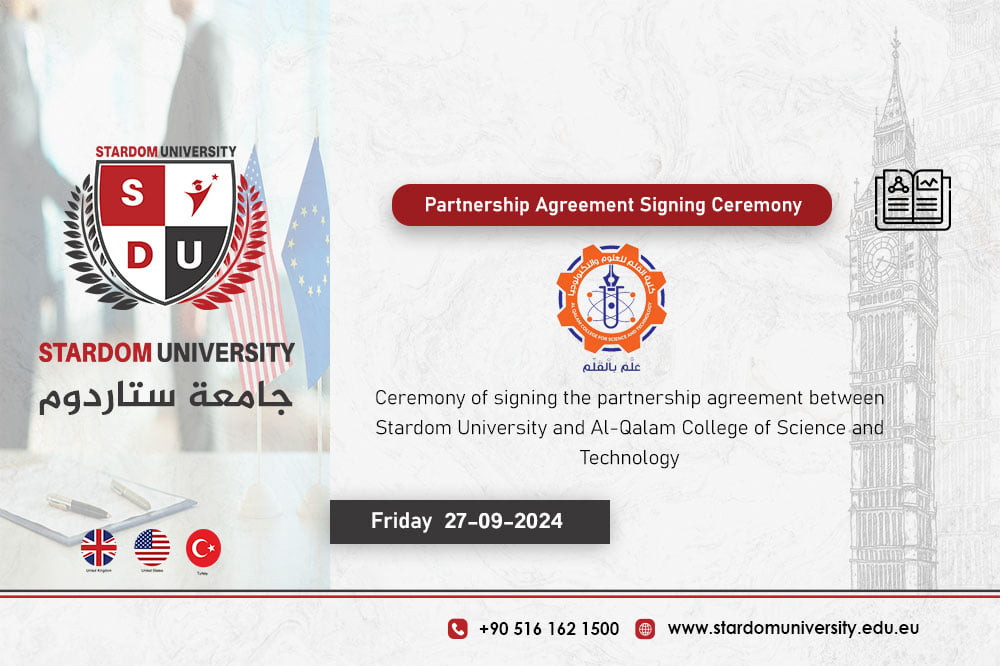 Ceremony of signing the partnership agreement between Stardom University and Al-Qalam College of Science and Technology