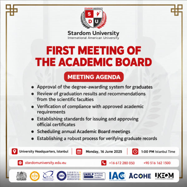 Convening of the First Meeting of the Academic Council at Stardom University